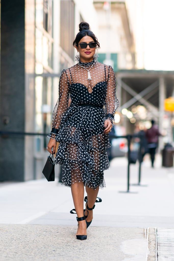 Priyanka Chopra's Sheer Polka-Dot Dress | POPSUGAR Fashion Photo 26 Dots Outfit, Polka Dots Outfit, Rockabilly Style, Moda Paris, Moda Chic, Priyanka Chopra, Ladies Dress Design, Style Chic, Looks Vintage