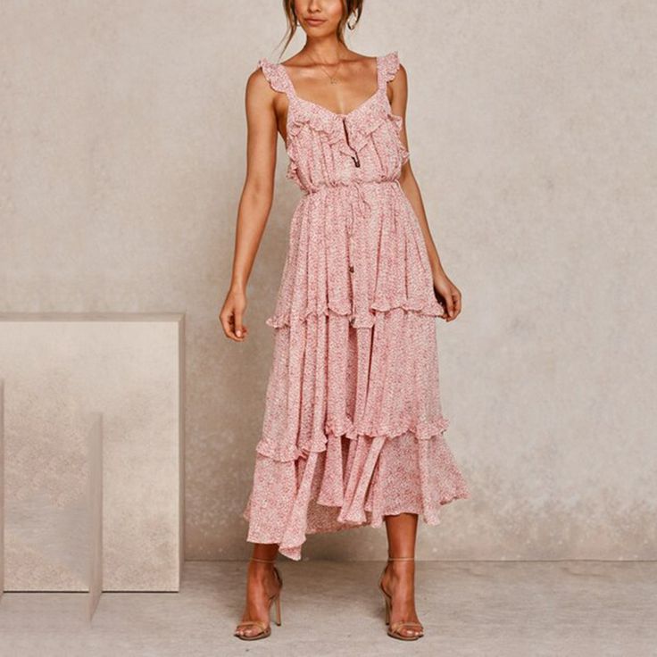 Sleeveless Maxi Dress For Summer Garden Party, Casual Sleeveless Sundress For Garden Party, Feminine Sleeveless Sundress For Summer, Feminine Sleeveless Dress For Summer Brunch, Sleeveless Midi Length Sundress For Brunch, Feminine Sleeveless Summer Dress, Feminine Sleeveless Dress For Summer, Summer Feminine Sleeveless Dress, Feminine Sleeveless Summer Evening Dress