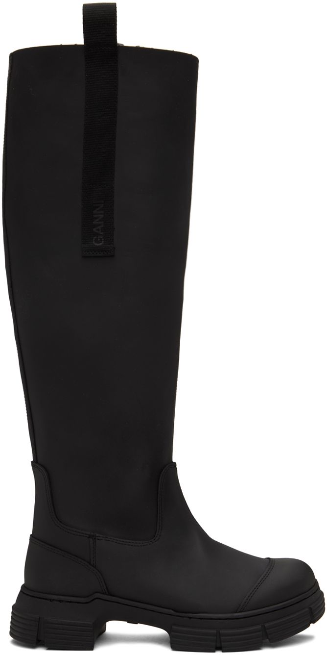 GANNI - Black Recycled Rubber Country Boots