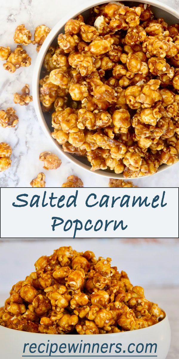 salted caramel popcorn in a white bowl