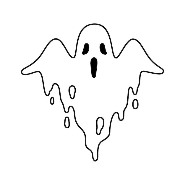 a black and white drawing of a ghost