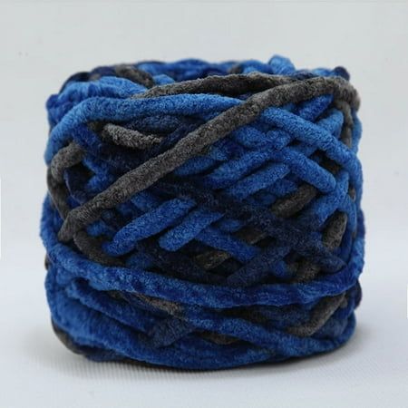 a roll of blue and grey yarn