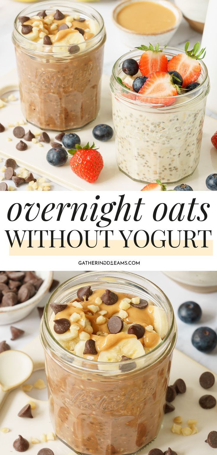 overnight oats without yogurt Cheap Overnight Oats Recipe, Healthy Overnight Oats No Yogurt, Overnight Oats Without Yogurt Dairy Free, Overnight Oats With 2% Milk, Easy Overnight Oats No Chia Seeds, Make Overnight Oats, Overnight Oat Without Yogurt, Oats And Yogurt Breakfast, Base Overnight Oats Recipe