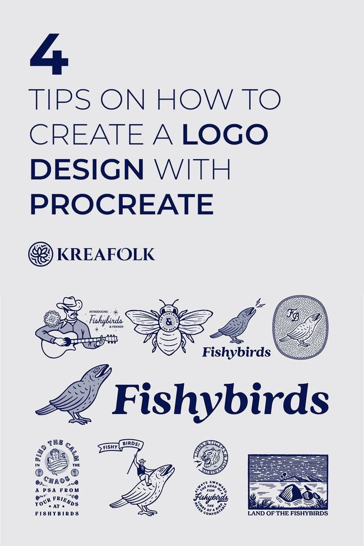 an advertisement for fishy birds with the words, tips on how to create a logo