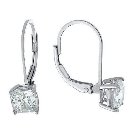 Features: Nickel FreeEarring Back: Lever BackShape: SquareStone: Cubic ZirconiaMetal Color: WhiteEarring Length: 18.8mmEarring Width: 5.9mmMetal: Sterling SilverCare: Wipe CleanStone Type: 2 Cubic ZirconiaCountry of Origin: Imported Silver Rectangular Cubic Zirconia Earrings, Sterling Silver Rectangular Earrings With Diamond Accents, Rectangular Sterling Silver Earrings With Diamond Accents, Silver Square Cut Cubic Zirconia Earrings, Silver Diamond Earrings In Rectangular Shape, Rectangular Diamond Earrings In Silver, Silver Rectangular Diamond Earrings, Silver Cushion Cut Earrings With Diamond Accents, Elegant Silver Rectangular Diamond Earrings