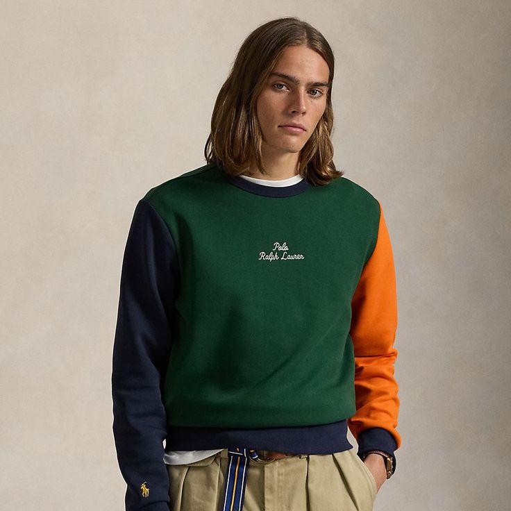 In addition to our signature Pony this cotton-blend sweatshirt features chain-stitched “Polo Ralph Lauren” embroidery at the chest. Sporty Embroidered Logo Sweater For Fall, Sporty Fall Sweater With Embroidered Logo, Green Embroidered Logo Sweater For Fall, Green Sweater With Embroidered Logo For Fall, Fall Green Sweater With Embroidered Logo, Green Fall Sweater With Embroidered Logo, Ralph Lauren Long Sleeve Sweatshirt For Streetwear, Ralph Lauren Sweatshirt With Ribbed Cuffs For Streetwear, Ralph Lauren Crew Neck Sweatshirt With Ribbed Cuffs