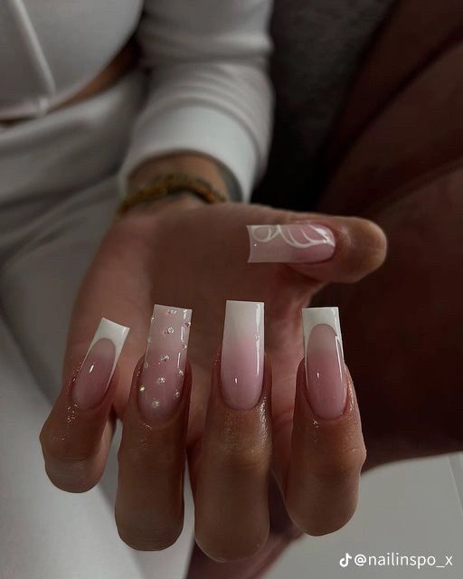 Ballet Nails, French Acrylic Nails, Her Nails, Acrylic Nails Coffin Pink, Long Square Acrylic Nails, Acrylic Nails Coffin Short, Nagel Inspo, Pink Acrylic Nails, Square Acrylic Nails