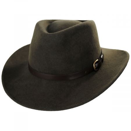 Bigalli Melbourne Crushable Wool Felt Outback Hat Cowboy & Western Hats Felt Outback Hat, Artisan Felt Hat For Rodeo, One Size Fits Most, Western-style Felt Hat With Curved Brim For Riding, Western-style Adjustable Flat Bill Hat, Brown Felt Hat For Rodeo, One Size, Outback Hat, Leather Hats, Western Hats, Western Cowboy