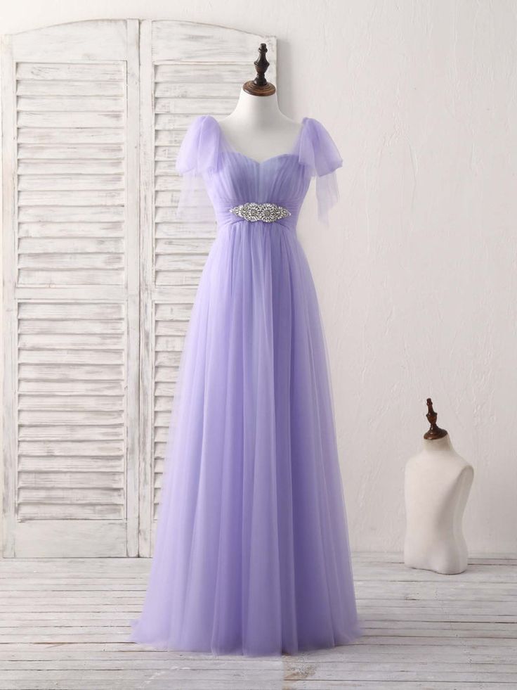 Dresses For Prom Purple, Lavender Prom Dress Long Simple, Purple Princess Dress With Sweetheart Neckline, Short Sleeve Tulle Gown For Banquet, Purple Tulle Bridesmaid Evening Dress, Purple Short Sleeve Wedding Dress, Princess Style Bridesmaid Dress With Sweetheart Neckline, Short Sleeve Tulle Bridesmaid Dresses, Purple Bridesmaid Gown With Sweetheart Neckline