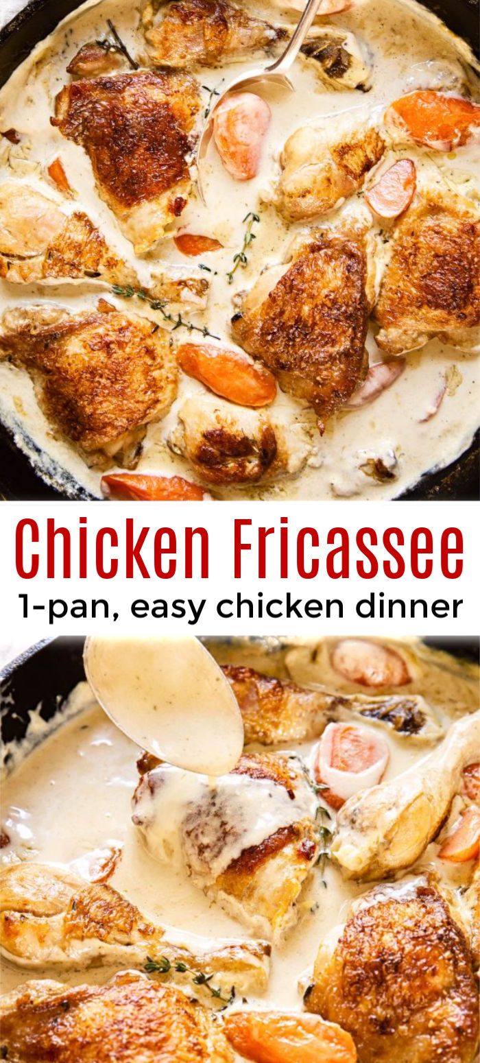 chicken fricassee is an easy and delicious dinner that's ready in under 30 minutes