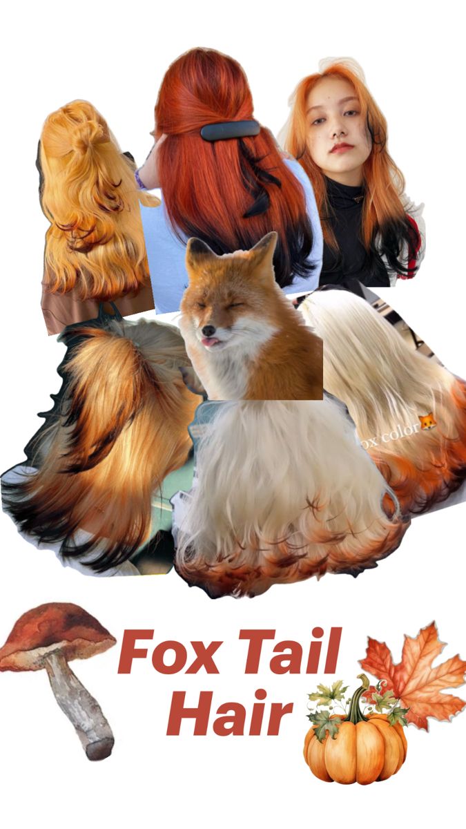 Inspo for fox hair color for fall Ginger Flare Arctic Fox Hair, Fox Color Hair Dye, Fox Tips Hair Dye, Copper And Blue Hair, Fox Tail Hair Color, Fox Color Hair, Fox Tips Hair, Fox Dyed Hair, Fox Hairstyle