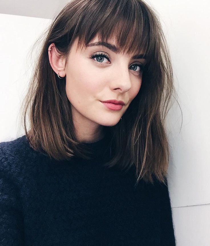 Blunt Lob with Bangs Bob Lung, Brunette Bob, Curated Closet, Hair Bangs, Hair Styles 2017, Haircuts With Bangs, Medium Hair Cuts, Long Bob, Hair Envy