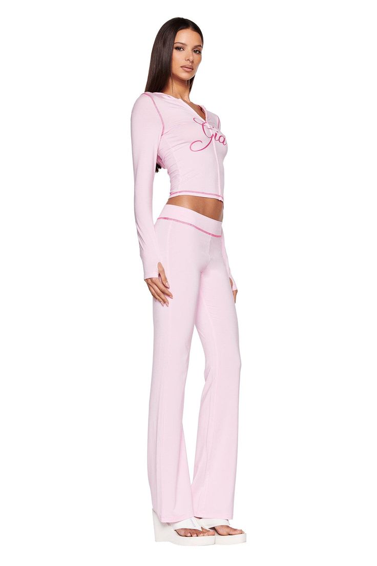 I Am Gia Pink Set, Pink Iamgia Set, Iam Gia Set, Pink Sets Outfit, Streetwear Fashion Pink, 2 Piece Lounge Set Outfit, Pink Track Pants Outfit, Cute Sets Two Pieces, Coquette Soft Style