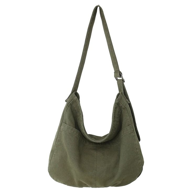 UAKISS - Women Casual Canvas School Crossbody Bags For Student Female Solid Color Large Capacity Tote Bag Trendy Cool Men Shoulder Bag Men Shoulder Bag, Mens Satchel, Green Exterior, Travel Crossbody, Big Shoulders, Crossbody Bags For Travel, Women Crossbody Bag, Bag School, Canvas Messenger Bag