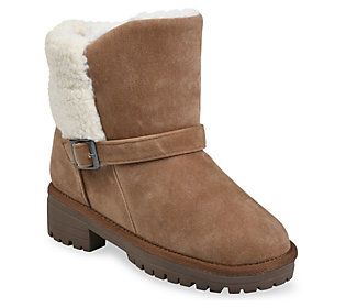 Stay cozy all season in these casual faux suede heel boots from GaaHuu. Trendy Suede Mid-calf Boots For Winter, Suede Boots For Cold Weather In Fall, Suede Boots For Cold Weather And Fall, Casual Suede Mid-calf Winter Boots, Winter Suede Mid-calf Boots With Suede Lining, Winter Mid-calf Suede Boots With Suede Lining, Trendy Suede Winter Boots, Casual Suede Boots For Cold Weather, Chic Winter Boots With Faux Fur Trim