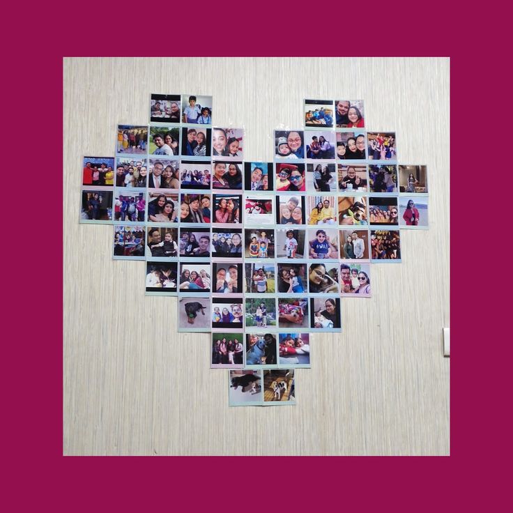 a heart shaped photo collage made up of photos