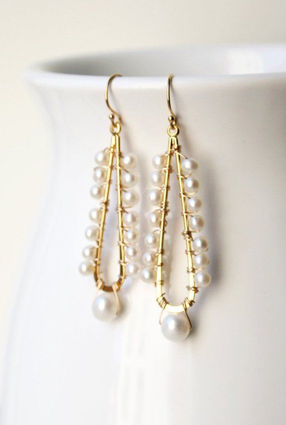 Pearl Earrings, Bridal Earrings, Wedding Jewelry, Chandelier Earrings Teardrop Pearl Drop Chandelier Earrings For Party, Teardrop Pearl Drop Chandelier Earrings, Teardrop Chandelier Earrings With Pearl Drop, Elegant Teardrop Pearl Earrings With Dangling Beads, Elegant Teardrop Jewelry With Dangling Beads, Formal Pearl Chandelier Earrings With Pearl Drop, Elegant Formal Chandelier Earrings With Dangling Beads, Party Pearl Drop Long Teardrop Earrings, Pearl Drop Chandelier Earrings