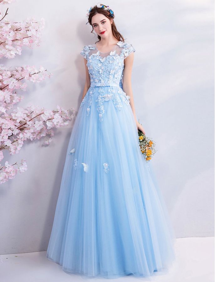 cd758e8f59dfdf06a852adad277986ca Tulle Prom Dress A Line, Cap Sleeve Prom Dress, Mint Bridesmaid Dresses, Prom Dresses 2017, Simple Prom Dress, Blue Wedding Dresses, فستان سهرة, Ball Gowns Prom, Prom Dresses With Sleeves