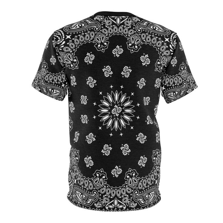 OG Black Bandana hip hop gangsta West coast Unisex AOP Cut & Sew Tee Uniquely textured, thick microfibre knit fabric of this high quality T-shirt wicks perspiration rapidly away from the skin, drawing it to the surface where it quickly evaporates. A stylish look on the sports field or at country club lunch. + Regular fit + 100% Polyester + 4.0 oz and 6.0 oz fabrics available + Tagless + Runs true to size most of the time - Please check measurements on last product picture. RETURN & EXCHA Hip Hop Crew Neck Top, Pre-shrunk Hip Hop Tops For Streetwear, Hip Hop Tops With Sublimation Print For Streetwear, Hip Hop Winter T-shirt With Crew Neck, Winter Hip Hop Crew Neck T-shirt, Cotton Tops With All Over Print Band Merch Style, Cotton Tops With All Over Print Band Merch, Urban Short Sleeve Tops For Winter, Winter Cotton Tops With All Over Print