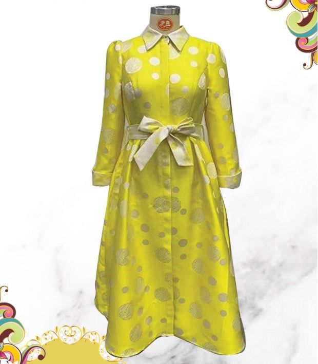 Chancele 9728 yellow maxi dress Long Sleeve Polka Dot Dress For Spring, Summer Long Sleeve Polka Dot Dress, Spring Polka Dot Long Sleeve Midi Dress, Elegant Polka Dot Midi Dress For Spring, Spring Long Sleeve Polka Dot Midi Dress, Spring A-line Polka Dot Midi Dress, Polka Dot A-line Midi Dress For Spring, Polka Dot A-line Spring Midi Dress, Spring Polka Dot Midi Dress