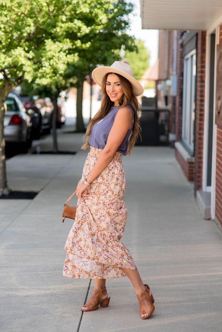 We cannot get over how stylish this skirt is! The mini floral print and tiered style fit makes such a cute, elegant look! Wear this skirt to any event and you are sure to receive compliments! We love tucking a blouse into this for a more elevated look or a basic or graphic tee for a casual feel!100% Polyester.Machine Wash Cold Gentle Cycle.Do not bleach.Tumble dry low.Iron low.Made in USA Flowy Ruffle Hem Skirt For Garden Party, Flowy Skirt With Ruffle Hem For Garden Party, Feminine Floral Print Tiered Skirt, Tiered Skirt With Floral Print For Garden Party, Tiered Floral Print Skirt For Garden Party, Casual Tiered Dress With Lined Skirt, Flowy Tiered Skirt With Floral Print, Feminine Tiered Maxi Skirt For Summer, Spring Tiered Dress With Relaxed Skirt