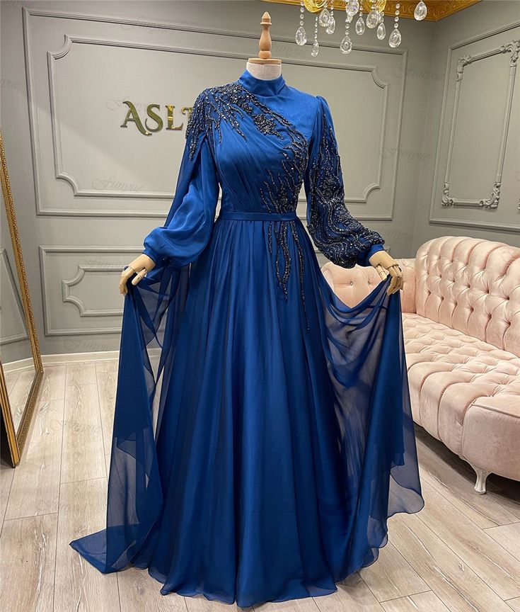 Matric Ball Dresses Unique Long Sleeve, Elegant Blue Dress With Pearl Details, Elegant Blue Dress With Pearl Embroidery, Beaded Floor-length Banquet Dress, Floor-length Prom Dress With Pearl Embroidery, Floor-length Embellished Banquet Dress, Embellished Floor-length Banquet Dress, Beaded Floor-length Wedding Dress, Long Sleeve Beaded Evening Dress