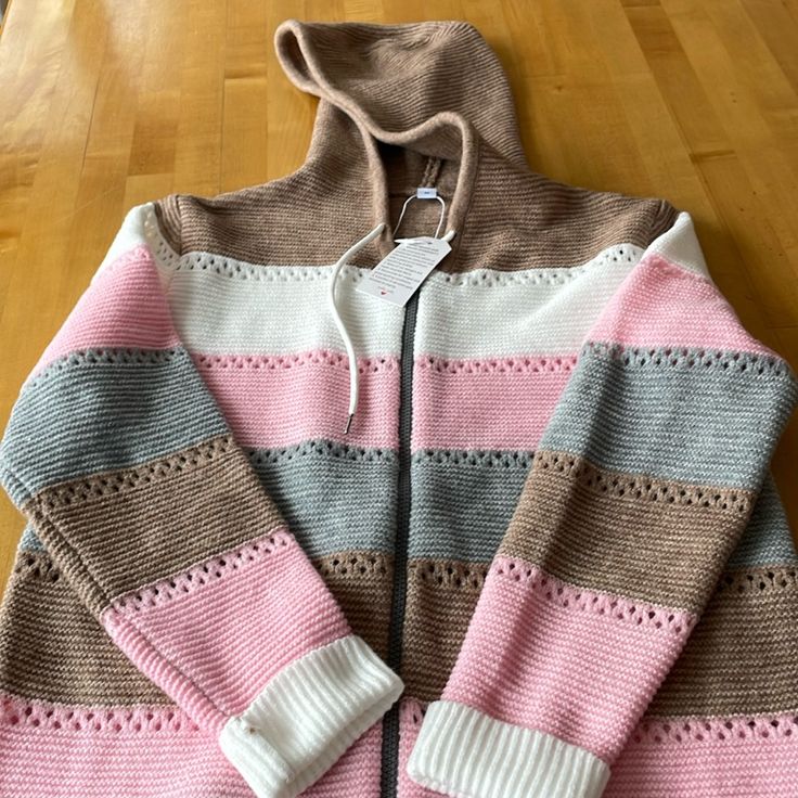 Acrylic, Wool, Tan, Cream, Grey And Pink Pink Cozy Fit Sweater For Loungewear, Pink Winter Hoodie Sweater, Pink Winter Sweater With Drawstring Hood, Winter Pink Sweater With Drawstring Hood, Pink Drawstring Hood Sweater For Winter, Pink Hooded Cotton Sweater, Pink Hooded Sweater For Spring, Pink Cozy Fit Sweatshirt For Spring, Cozy Fit Pink Sweatshirt For Spring