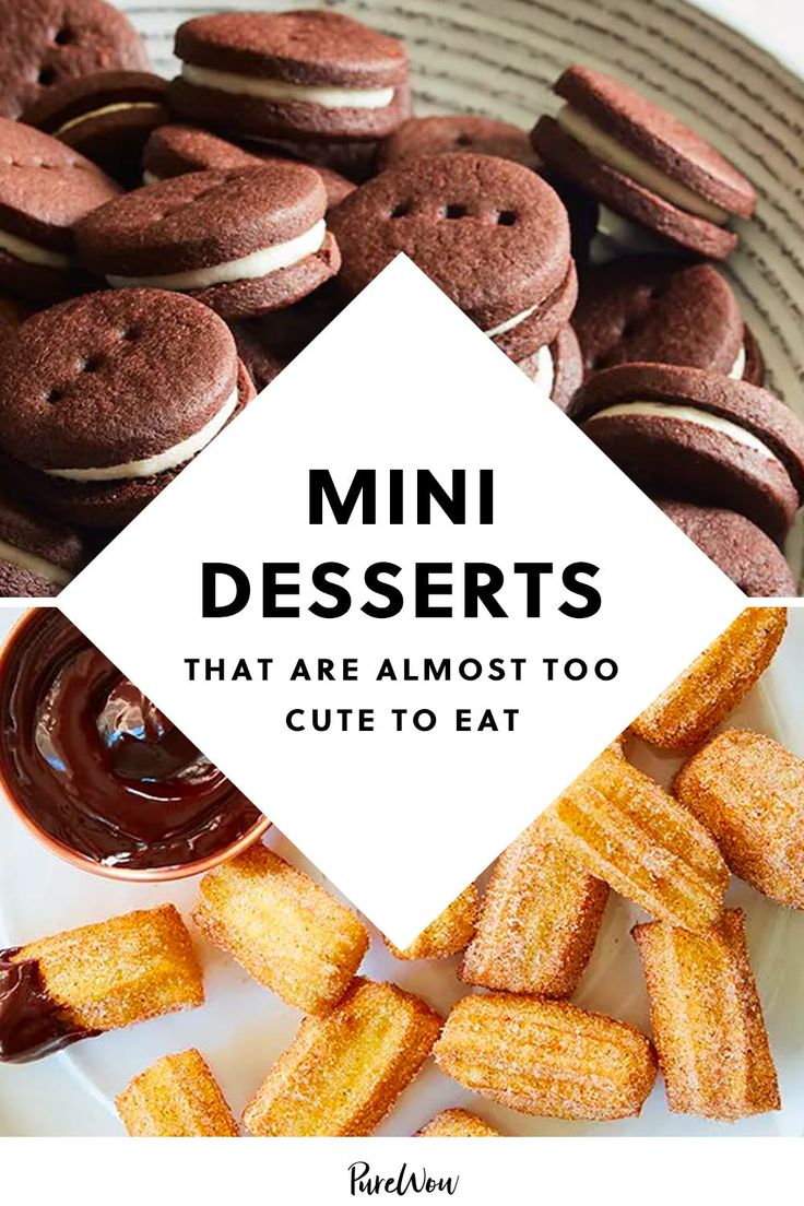 mini desserts that are almost too cute to eat with text overlay reading mini desserts that are almost too cute to eat