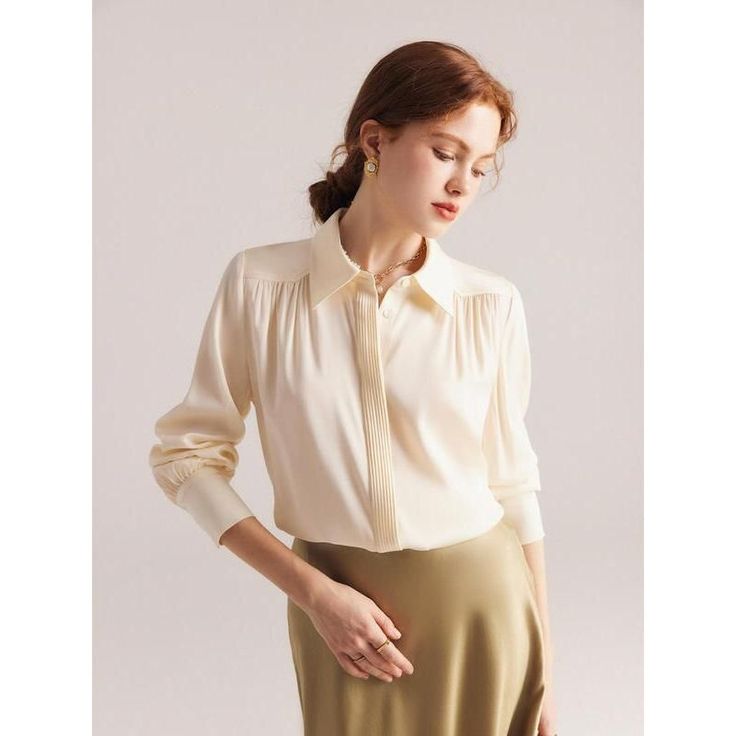 Discover Elegance and Comfort Elevate your wardrobe with our Elegant Long Sleeve Silk Blouse, a perfect blend of luxury and practicality for the modern woman. Designed for all-season wear, this blouse is a testament to timeless style and comfort. Its solid purple hue and chic design make it an ideal choice for a sophisticated office look or a casual day out. Premium Quality Fabric Experience the luxurious touch of our blouse, crafted with a high-quality blend of 90% Mulberry silk and 10% Spandex. This exquisite combination ensures both comfort and durability, offering a slight stretch for the perfect fit. The thin, breathable fabric makes it suitable for any season, providing a seamless blend of warmth and coolness. Key Features Fabric Content: 91% to 95% natural fiber, ensuring a gentle f Timeless Button-up Office Tops, Timeless Collared Blouse For Work, Timeless Long Sleeve Fall Tops, Timeless Collared Tops For Work, Elegant Solid Button-up Shirt, Timeless Spring Collared Blouse, Elegant Button-up Tops For Work, Versatile Solid Color Shirt For Daywear, Timeless Long Sleeve Spring Shirt