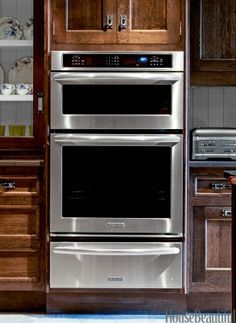 an oven built into the wall in a kitchen