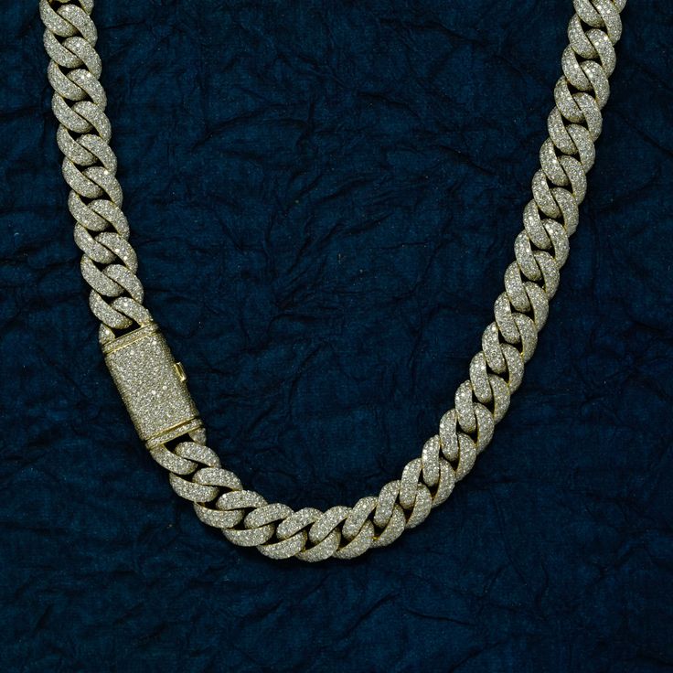 This Miami Iced Out Diamond Cuban Link Chain is a staple in every man’s wardrobe, and has been worn by some of the most influential men in history. It features hand-crafted diamonds that are prong set with colorless and clear SI quality diamonds or VS diamonds. This piece is a head turner jewelry that you could wear in any occasion! 💎 Precious Metal 100% Solid Gold: Add a touch of undeniable luxury to all your outfits with an Iced Cuban Link Chain that is made from quality 10K or 14K solid gold White Gold Diamond Cuban Link Necklace For Formal Events, Formal White Gold Diamond Cuban Link Necklace, Luxury Gold Chain Necklace With Diamond Accents, Luxury Diamond Jewelry With Curb Chain, Diamond Cut Diamond Chain Link Necklace, Luxury Gold Diamond Chain Necklace, Luxury Diamond Gold Chain Necklace, Luxury Diamond Chain Necklace In Gold, Luxury Gold Chain Necklace With Cubic Zirconia