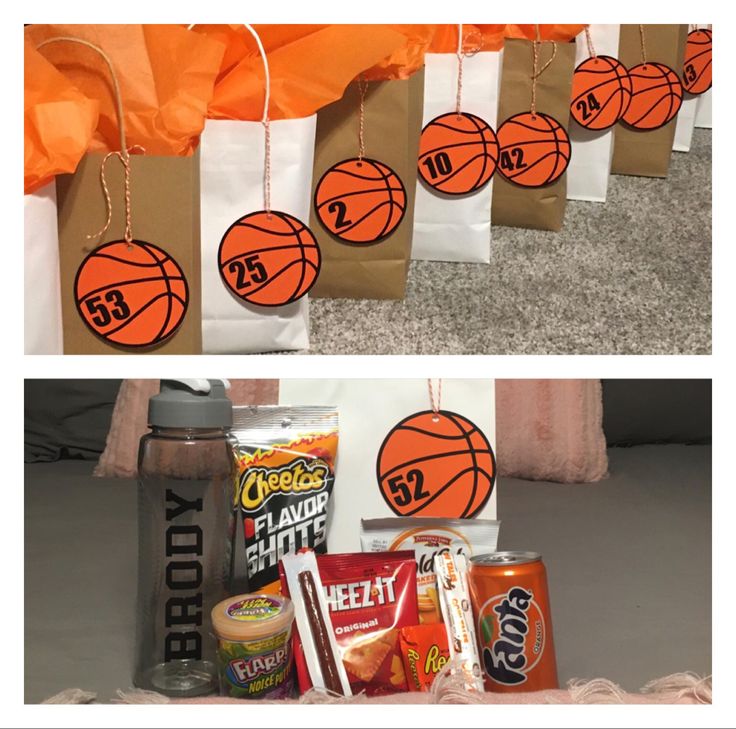 basketball themed birthday party favors and decorations