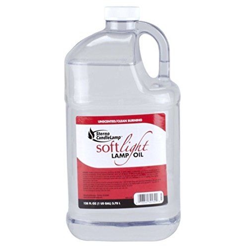 a gallon of liquid that is on a white background with the words, soft light lamp oil