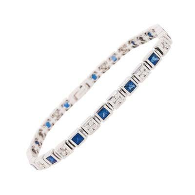 Gray Princess Cut Sapphire Tennis Bracelet set in 14 Karat White Gold For Sale at 1stDibs Sapphire Tennis Bracelet, Grey Sapphire, Blue Sapphire Bracelet, Diamond Princess, Modern Bracelets, Gold For Sale, Diamond Tennis Bracelet, Blue Sapphire Diamond, Sapphire Bracelet