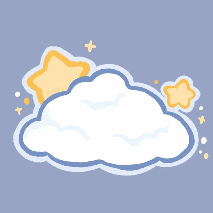 a cartoon cloud with stars on it