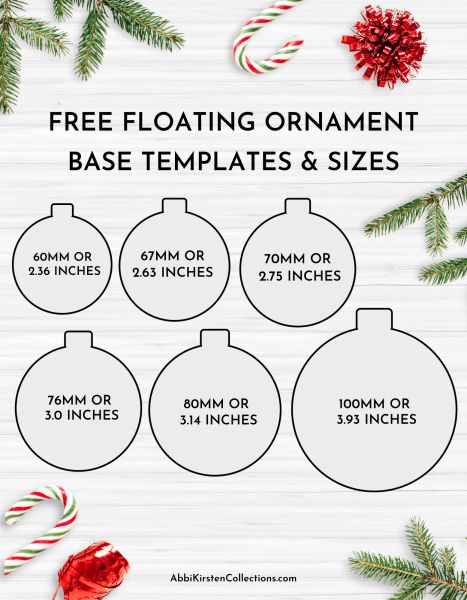 free floating ornament base templates and sizes for christmas tree ornaments with candy canes