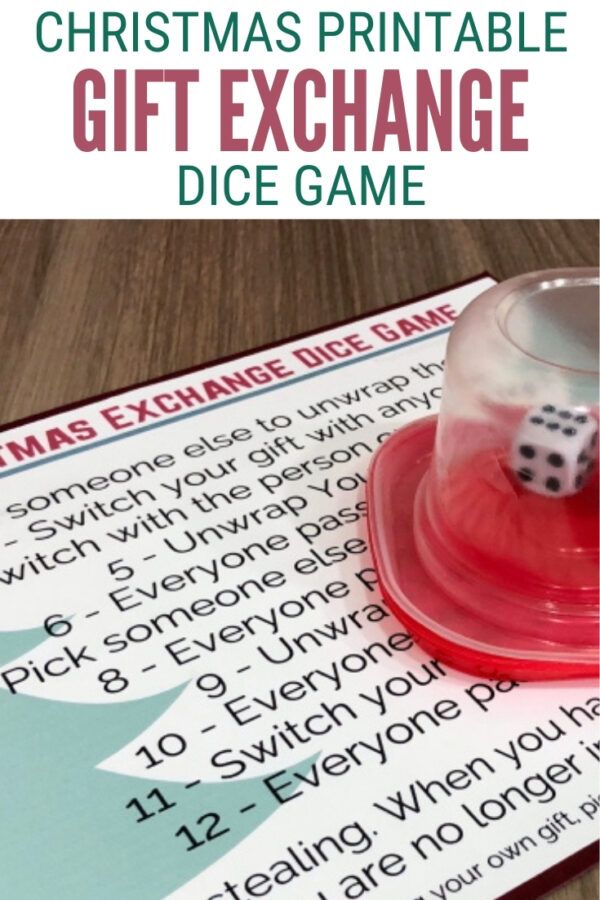 a christmas printable game with dice on it