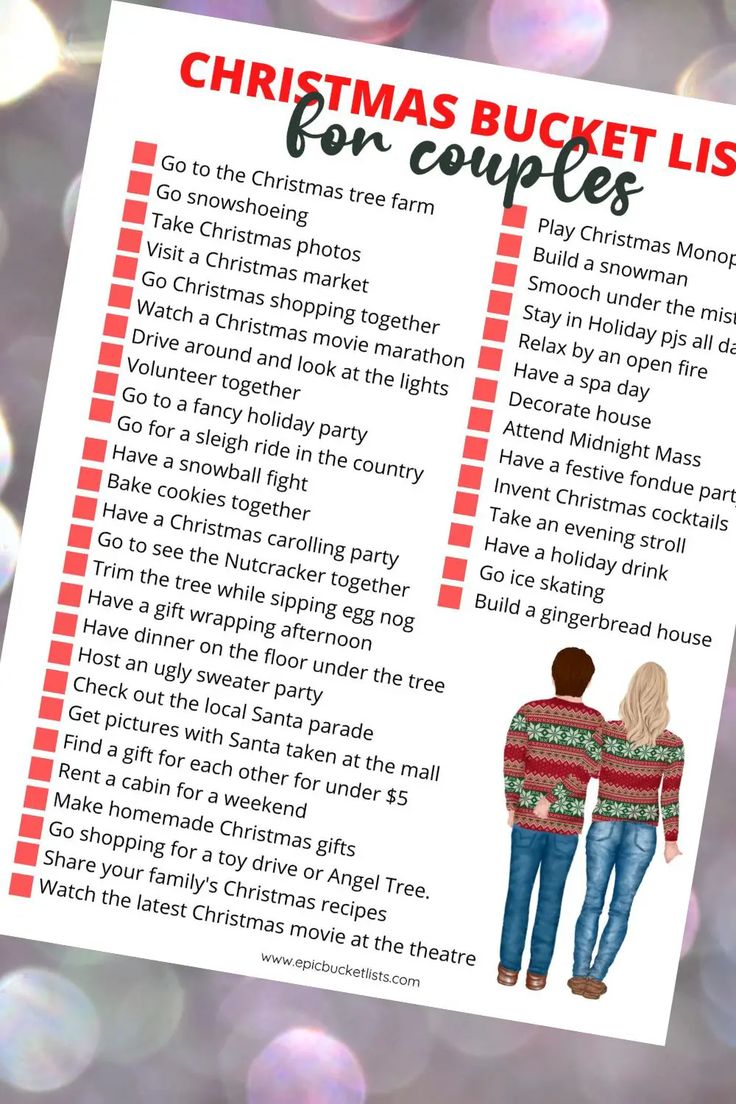 a christmas bucket list for couples