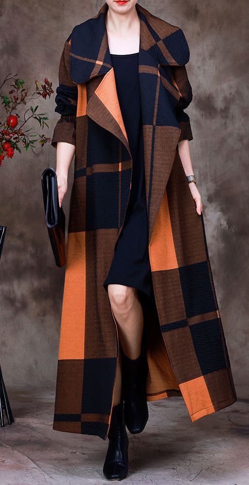 Don't miss our New Season Arrivals Get Your Perfect Looks! Worldwide delivery Classy Coat, Mode Mantel, Autumn Look, Trendy Jackets, Long Coat Women, Langer Mantel, Plaid Coat, Fall Coat, Yellow Fashion