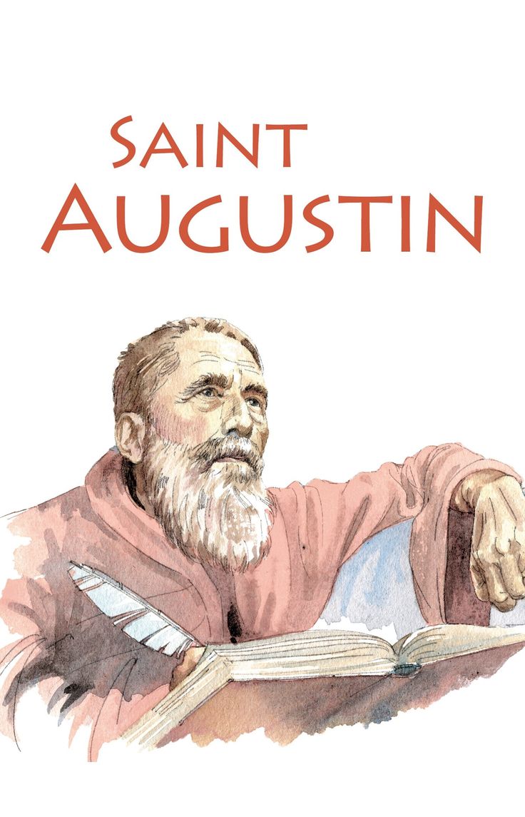 an old man reading a book with the title saint augustin