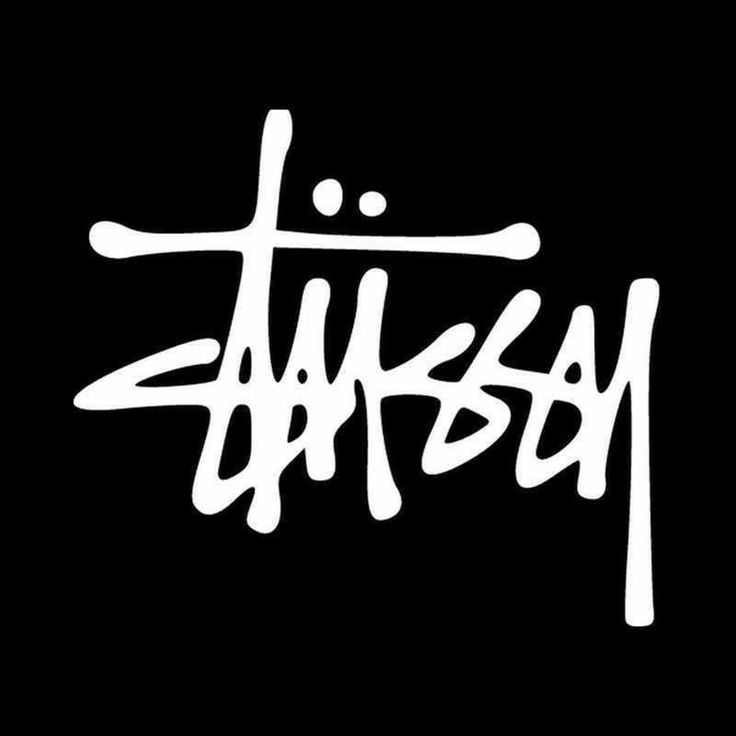 the word stusey written in white on a black background