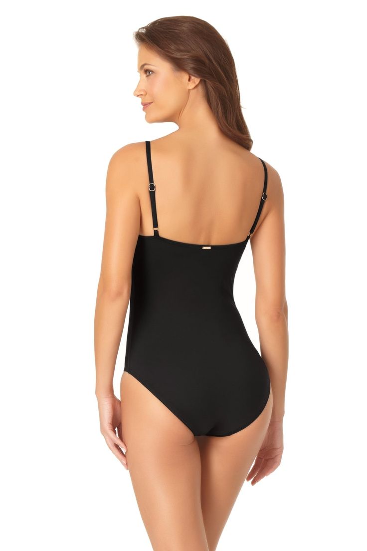 Women's Classic Lingerie Maillot One Piece Swimsuit - Anne Cole Elegant Pool Tankini With Built-in Bra, Elegant Bodysuit With Built-in Bra For Vacation, Elegant Swimwear With Built-in Bra For Beach, Elegant Tankini With Built-in Bra For Swimming, One-piece Straps Bodysuit For Pool, One-piece Strapped Bodysuit For Pool, One-piece Strappy Bodysuit For Pool, Elegant Bodysuit With Built-in Bra And Tank Straps, Elegant Tankini With Built-in Bra