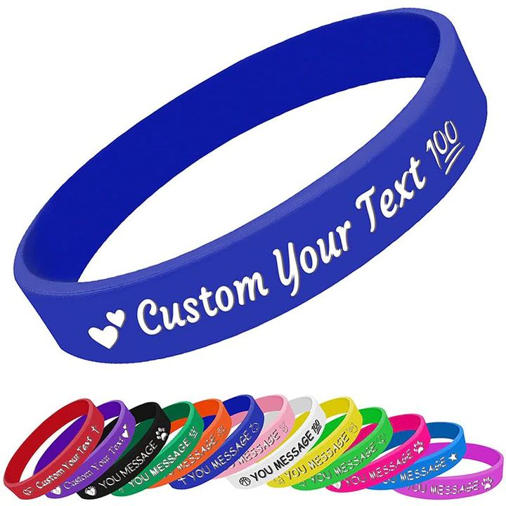 Personalized Silicone Wristbands, Custom Bulk Rubber Bracelets – Amlion.Store Rubber Wristbands, Custom Wristbands, Motivational Bracelets, October Ideas, 13th Birthday Gifts, Ball Aesthetic, Pink October, Custom Bracelet, School Supply Labels