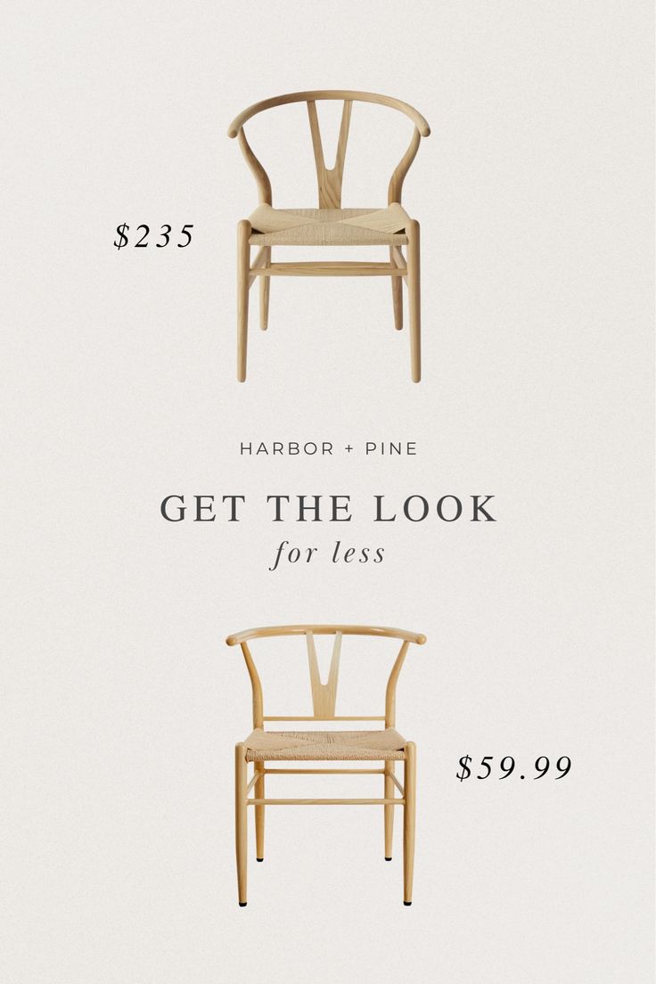 two chairs and one chair with the price for each set on it's side