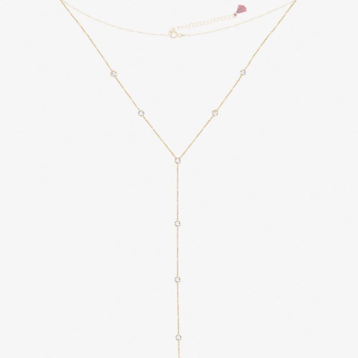 Emily Diamond Lariat Necklace Diamond Lariat Necklace, Silver Lariat Necklace, Lariat Necklace Silver, Cz Diamond, Lariat Necklace, Chain Pendants, Cable Chain, Gold Vermeil, Round Diamonds