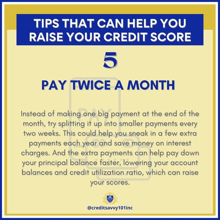 a blue and yellow sign that says 5 tips that can help you raise your credit score