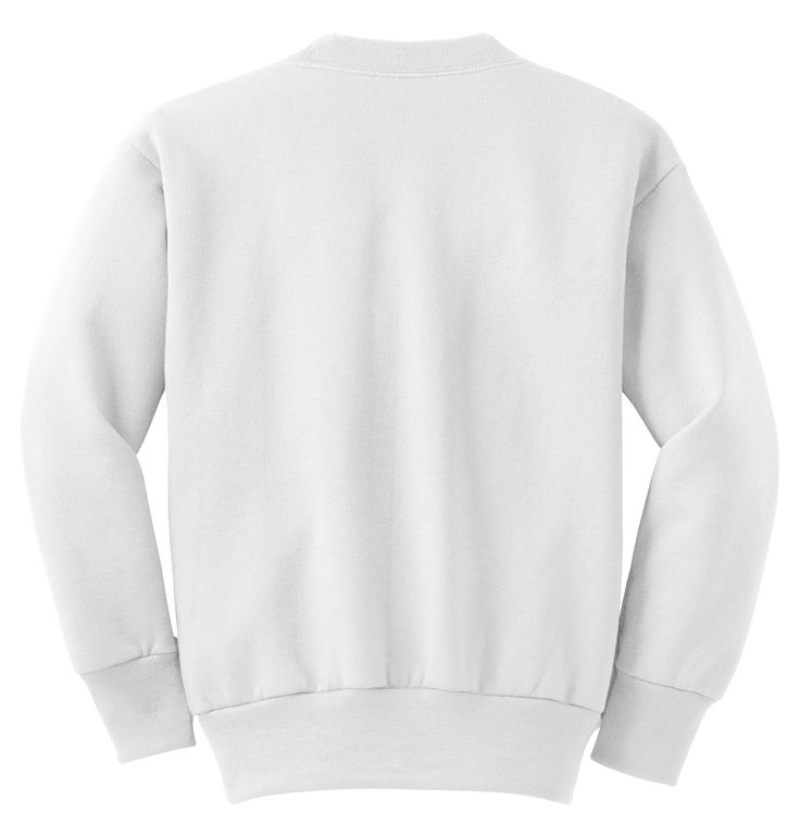 1x1 rib knit collar; 7.8 oz., 50% cotton/ 50% polyester fleece; Air jet yarn for a soft, pill-resistant finish; Due to the nature of 50/50 cotton/polyester fabrics, special care must be taken throughout the printing process. White French Terry Sweatshirt For Fall, White French Terry Crew Neck Sweats, White Fleece Crew Hoodie, White French Terry Sweats For Fall, White French Terry Long Sleeve Sweatshirt, Fall White French Terry Sweats, White Fleece Hoodie With Crew Neck, White Crew Neck Hoodie With Ribbed Cuffs, White Crew Sweater With Ribbed Cuffs