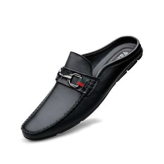 Leather Loafers Slip-on Mules Men - A.A.Y FASHION – A.A.Y FASHION Formal Black Synthetic Slip-ons, Black Closed Toe Slip-ons With Cushioned Footbed, Casual Black Pointed Toe Slip-ons, Black Pointed Toe Synthetic Slip-ons, Black Synthetic Loafers For Business, Black Pointed Toe Casual Slip-ons, Black Synthetic Closed Toe Dress Shoes, Black Synthetic Dress Shoes With Closed Toe, Casual Black Closed Toe Dress Shoes