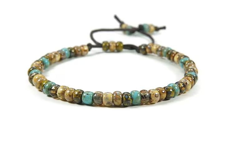 Beaded Boho Bracelet, Miyuki Brown-turquoise Bracelet, Minimalist Bracelet, Friendship Bracelet, Beaded Surfer Bracelet for Men and Woman - Etsy Casual Turquoise Jewelry With Tiny Beads, Adjustable Blue Earthy Jewelry, Green Bracelets With Adjustable Round Beads, Green Bracelets With Adjustable Length And Round Beads, Adjustable Blue Beaded Earthy Bracelet, Adjustable Earthy Blue Beaded Bracelets, Casual Turquoise Beaded Adjustable Bracelets, Casual Turquoise Adjustable Beaded Bracelets, Casual Adjustable Tiny Beads Bracelet