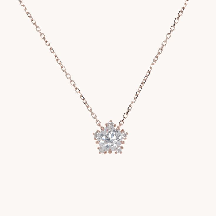 Straight from the Tokyo workshop of master jeweler Yoshinobu Kataoka, the Snowflake Necklace is as well-formed as a cherry blossom in peak bloom, and as glimmering as a snowflake. A refined, graceful, romantic necklace to get lost in. See Details for item specifics (carat weight, metal, etc).Financing options available in partnership with Affirm. White Gold Snowflake Necklace For Anniversary, Elegant Sparkling Round Necklace, Delicate Diamond Necklace With Sparkling Detail, Elegant Sparkling Rose Gold Necklaces, Elegant Sparkling Round Cut Necklace, Elegant Sparkling Round Cut Necklaces, Elegant Sparkling Rose Gold Necklace, Elegant White Sparkling Necklace, Silver Snowflake Necklace Elegant Style